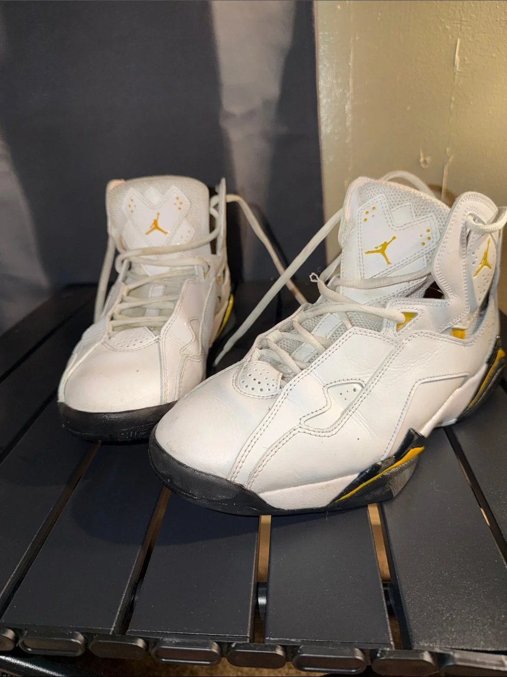 Jordan True Flight White and Yellow Men's Basketball Sneakers